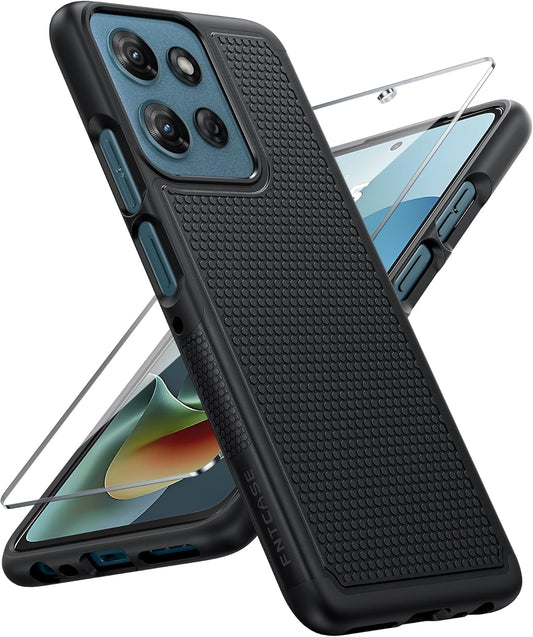 FNTCASE for Moto G 2026/2025 Case, Moto G Play 2026/Moto G Power 2025 Case Dual Layer Military Protective Heavy Duty Cell Phone Cover (Black)