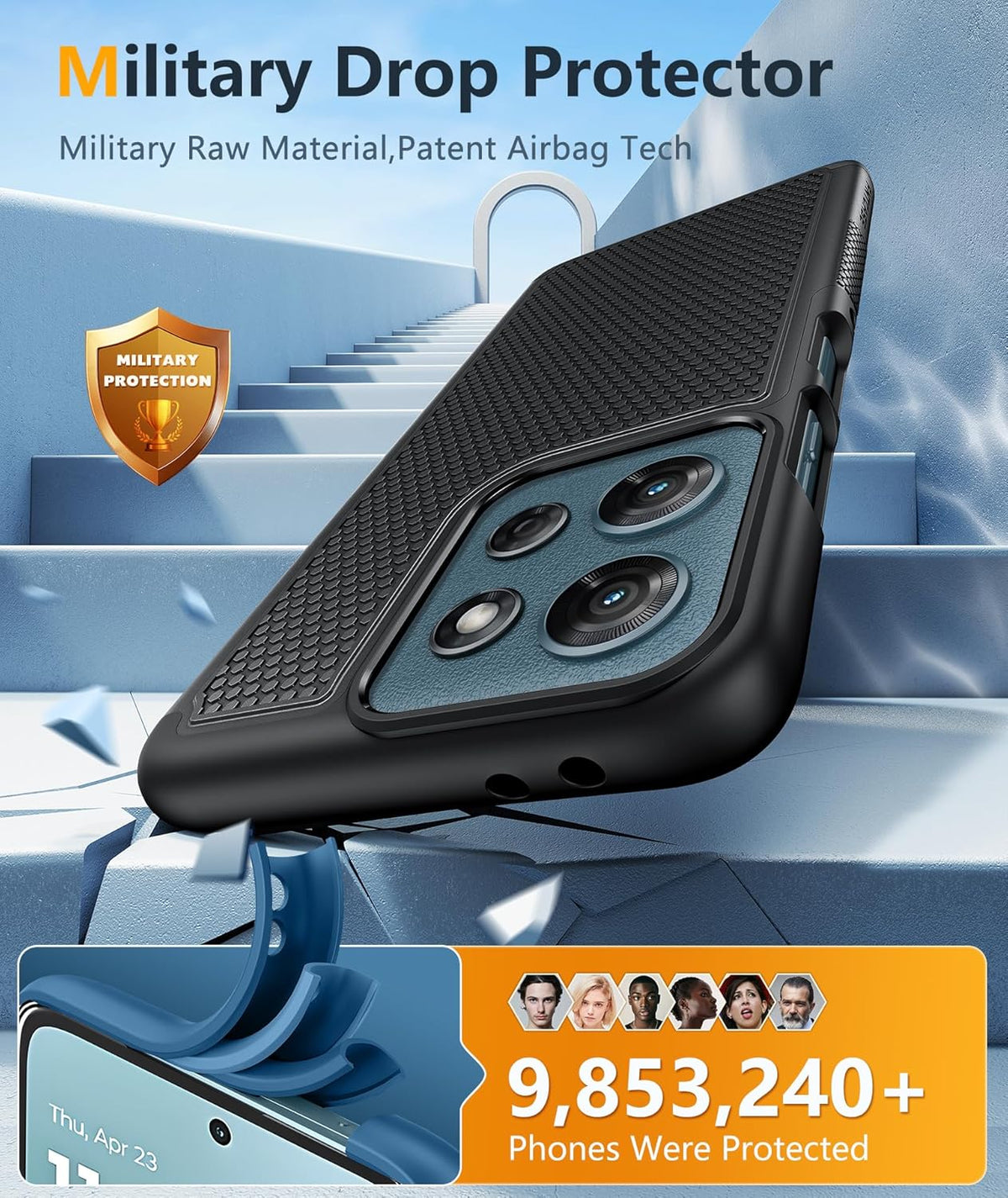 FNTCASE for Moto G 2026/2025 Case, Moto G Play 2026/Moto G Power 2025 Case Dual Layer Military Protective Heavy Duty Cell Phone Cover (Black)