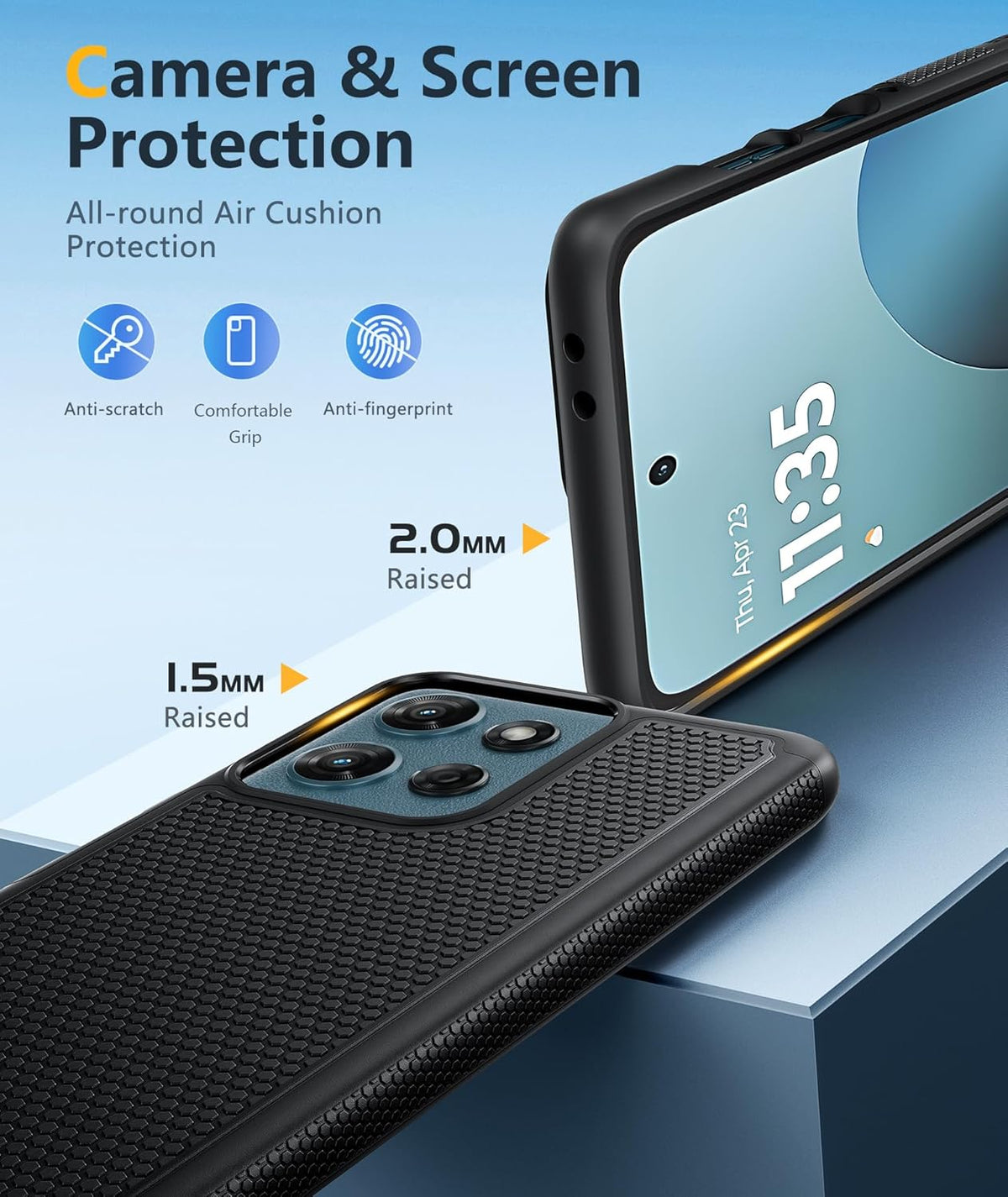 FNTCASE for Moto G 2026/2025 Case, Moto G Play 2026/Moto G Power 2025 Case Dual Layer Military Protective Heavy Duty Cell Phone Cover (Black)