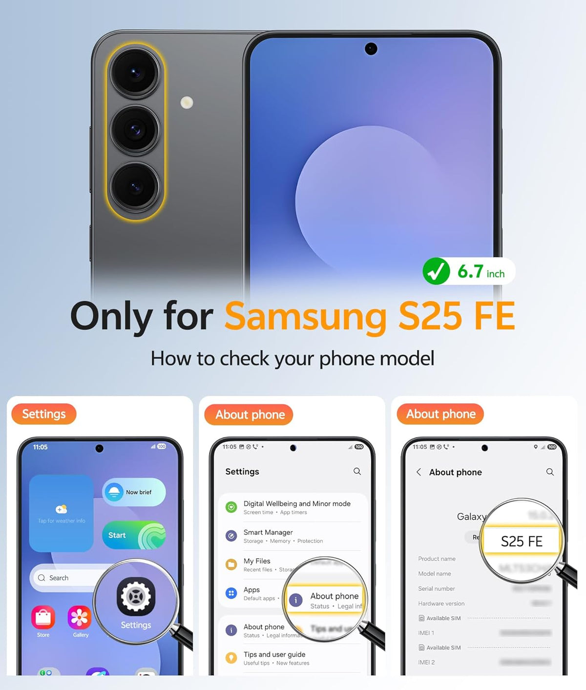 FNTCASE for Samsung Galaxy S25 FE Case, Magnetic Translucent Matte Drop Proof Protection Cell Phone Cover (Black-6.7 inch)