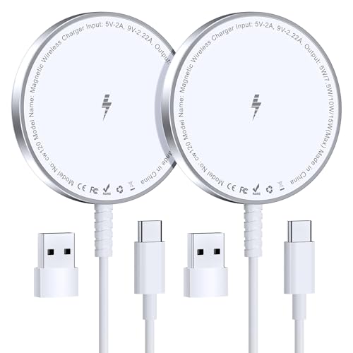 for MagSafe Charger, Magnetic Wireless Charging Pad for iPhone 17 16 15 14 13 12 Series & AirPods 4-2 Pro, Strong Magnet, Aluminum Alloy