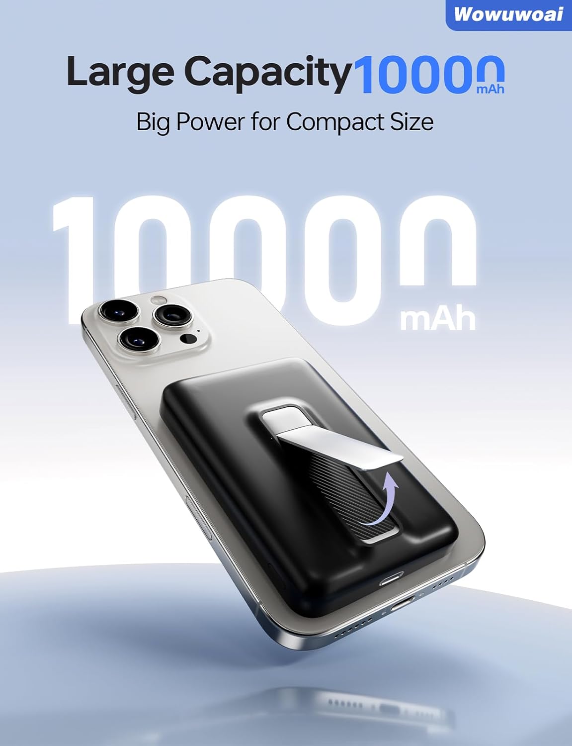 for Magsafe Portable Charger, 10000mAh Wireless Magnetic Power Bank with USB C Charging and stand, Travel Essential for Magsafe Battery Pack