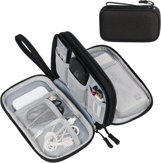 FYY Travel Cable Organizer Pouch Electronic Accessories Carry Case Portable Waterproof Double Layers All-in-One Storage Bag for Cord, Charger, Phone