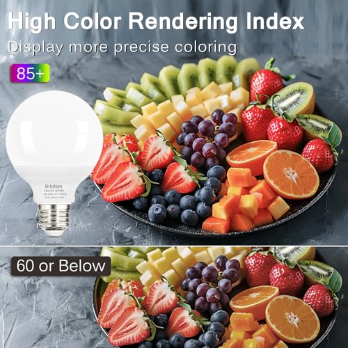 G25 LED Light Bulb, Round Vanity Light Bulbs for Bathroom, 40W LED Equivalent, Daylight White 5000K, Globe Light Bulbs E26 Base, 600LM, Non-Dimmable