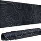 Gaming Mouse Pad Large 31.5 x 11.8in Topographic Keyboard Mousepad for Non-Slip Base and Stitched Edge, Extended Desk Pad XL Desk Mat (Black)