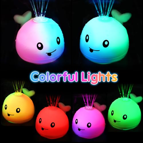 Gigilli Baby Bath Toys, Light up Whale Bath Toys for Babies Kids