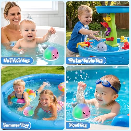 Gigilli Baby Bath Toys, Light up Whale Bath Toys for Babies Kids
