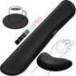 Gimars Upgrade Enlarge Silky and Superfine Fabric Gel Memory Foam Keyboard Wrist Rest Set, Ergonomic Keyboard Mouse Wrist Support (Black)