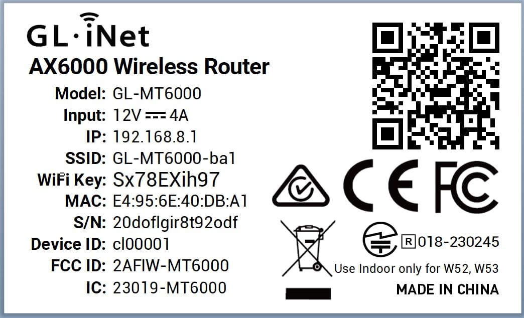 GL.iNet GL-MT6000 (Flint 2) WiFi 6 High Speed Gaming Routers for Wireless Internet, 2 x 2.5G Ethernet Ports for Fiber Optic Modem