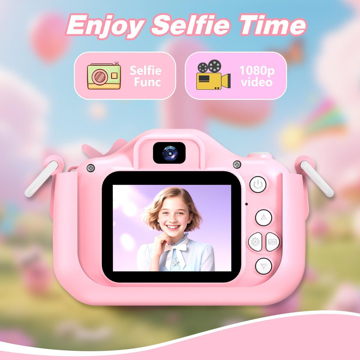 Goopow Kids Camera Toys for 3-8 Year Old Girls Boys, Children Digital Video Camcorder Camera with Cartoon Soft Cover - 32G SD Card Included