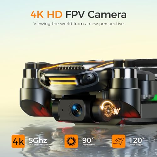 GPS Drone with EIS 4K Camera for Adults Kids, RC Drones with 4.5 inch HD Screen on Controller, Auto Return, 2 Batteries for 45 min Flight Time