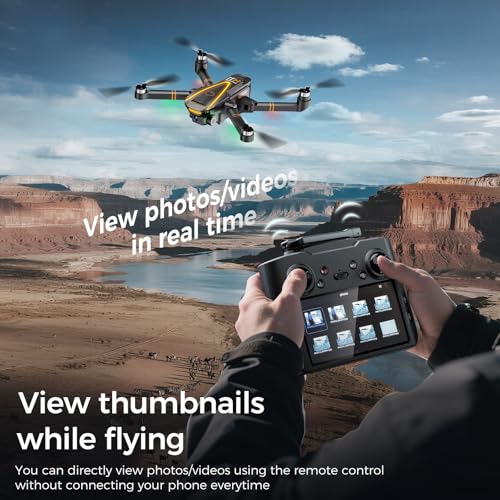 GPS Drone with EIS 4K Camera for Adults Kids, RC Drones with 4.5 inch HD Screen on Controller, Auto Return, 2 Batteries for 45 min Flight Time