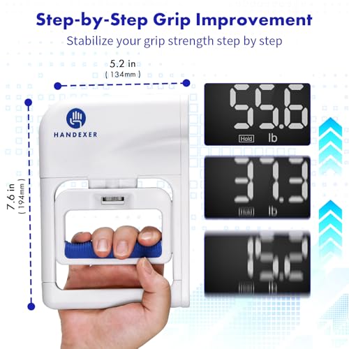 Grip Strength Tester 265lb/120kg, Digital Hand Dynamometer with Backlit LCD for Grip Strength Testing and Training