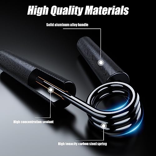 Grip Strength Trainer 4 Pack, 50LB-200LB Metal Hand Grip Strengthener, Non-Slip Heavy-Duty Forearm Exerciser, Hand Gripper for Muscle Building