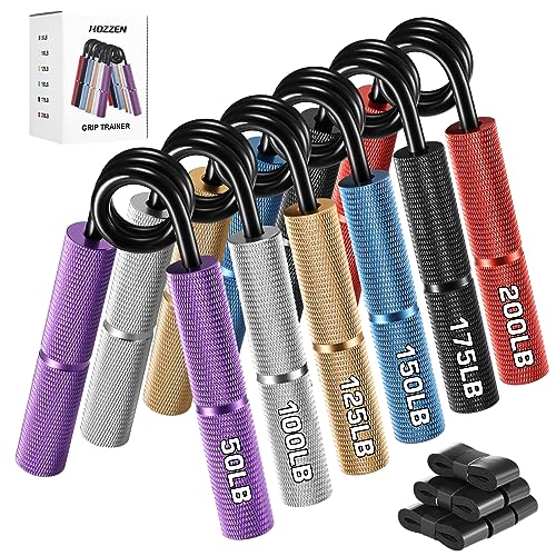 Grip Strength Trainer, 6 Pack Grip Strength Trainer Set (50-350LB), No Slip Hand Grip Strengthener, Wrist Forearm Strengthener with Grip Tape