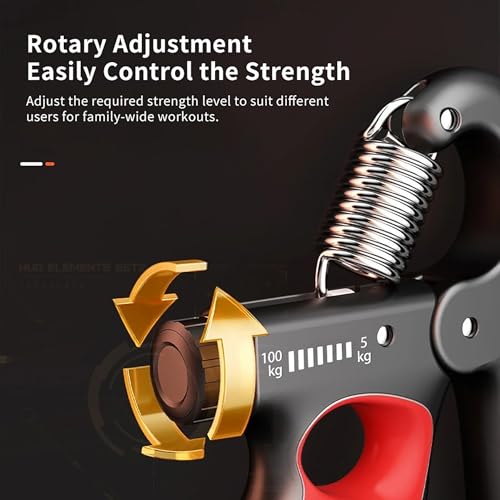 Grip Strength Trainer, Hand Grip Strengthener with Adjustable Resistance 11-220Lbs(5-100KG), Automatic Counter, Ergonomic Design, Forearm Strengthener