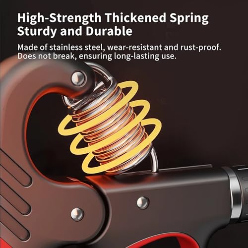 Grip Strength Trainer, Hand Grip Strengthener with Adjustable Resistance 11-220Lbs(5-100KG), Automatic Counter, Ergonomic Design, Forearm Strengthener