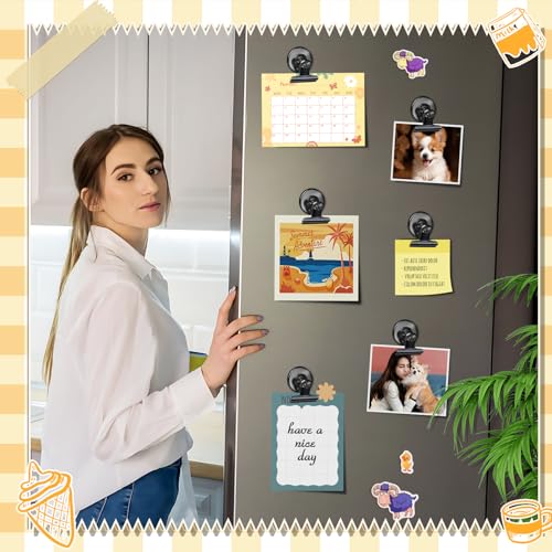 Grtard 12 Pack Magnetic Clips, Fridge Magnets Refrigerator Magnets, Strong Magnetic Clips Heavy Duty