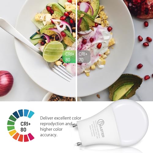 GU24 LED Light Bulb, 5000K Daylight, 9W(100W Equivalent), 800 Lumens, A19 Shape GU 24 LED Bulbs, Twist and Lock GU24 Pin Base with Two Prongs (4-Pack)
