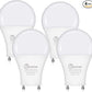 GU24 LED Light Bulb, 5000K Daylight, 9W(100W Equivalent), 800 Lumens, A19 Shape GU 24 LED Bulbs, Twist and Lock GU24 Pin Base with Two Prongs (4-Pack)