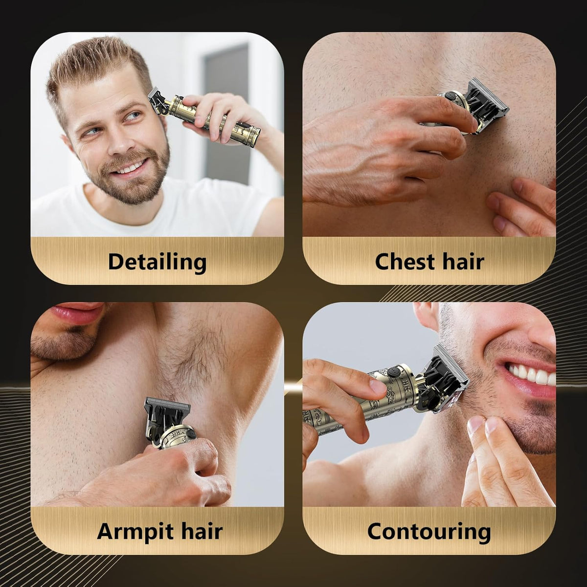 Hair Clippers for Men Cordless Professional Beard Trimmers with LCD Display Electric Grooming Rechargeable Shaver Zero Gapped T/Blade Cutting Kit Gift