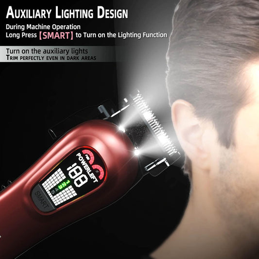 Hair Clippers for Men Professional Clippers for Men Cordless&Corded Barber Clippers for Hair Cutting & Grooming. Rechargeable Hair Trimmer Kit (Red)