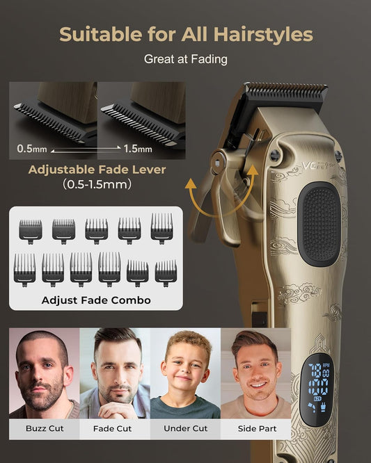 Hair Clippers for Men Professional, Cordless Hair Clippers for Hair Cutting, Mens Clippers and Trimmers Set, Electric Hair Trimmer for Men