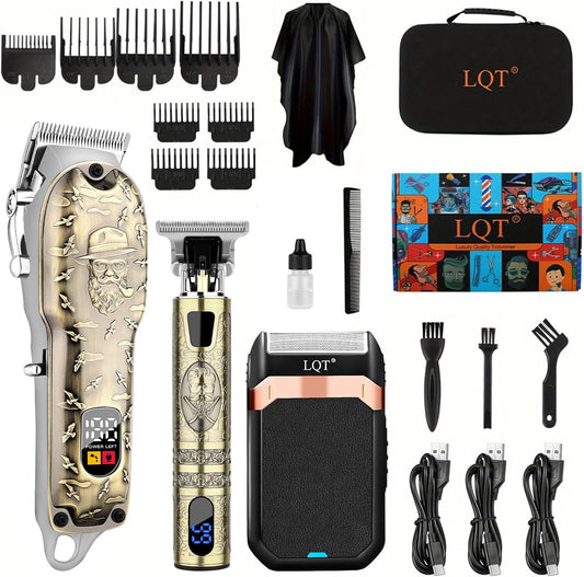 Hair Clippers Set for Men, Hair Clipper Trimmer with LED Display, Professional Cordless Hair Clipper Shaver Beard Trimmer, Hair Cutting Machine