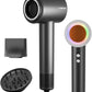 Hair Dryer, High Speed Ionic Blow Dryer, 5X-Fast Drying, 2 Billion Negative Ions, Low Noise, 160000 RPM, Compact Blow Dryer (Black Gray)