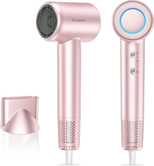 Hair Dryer, High-Speed Ionic Low Noise Blow Dryer with Brushless Motor, Thermo-Control Quiet Compact Hair Blow Dryer with Nozzle Attachment