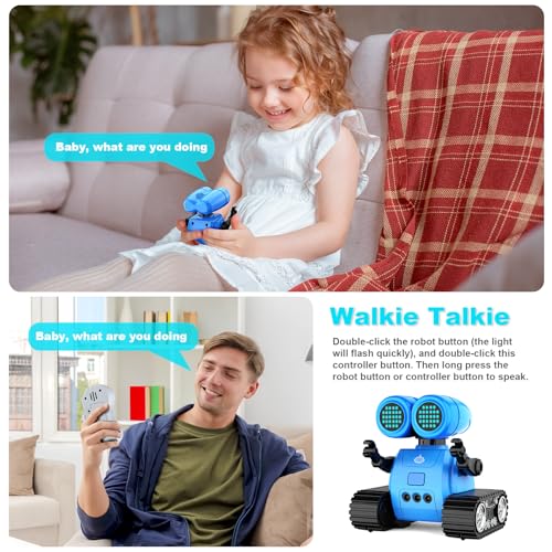 Hamourd Robot Toys for Boys Girls, Emo Robot with Walkie-Talkie Function, Gesture Sensing, Flexible Head & Arms, Programming Motion, Dance Moves