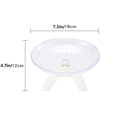Hamster Flying Saucer Silent Running Exercise Wheel for Hamsters, Gerbils, Mice, Hedgehog and Other Small Pets Silent Running Wheel Hamster (White)