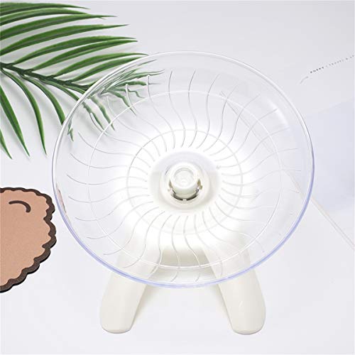 Hamster Flying Saucer Silent Running Exercise Wheel for Hamsters, Gerbils, Mice, Hedgehog and Other Small Pets Silent Running Wheel Hamster (White)