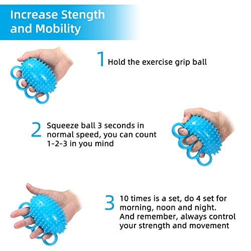 Hand Exercise Ball - Finger & Grip Strength Trainer, Hand Flexibility Squeeze Ball