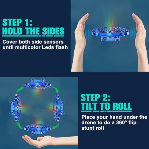 Hand Operated Drone Toy for Kids - Easy Fly Hover Drone with AI Motion Sensor, Rechargeable Drones for Kids 8-12 & 6-8, Safe Mini Quadcopter