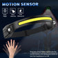 Headlamp Rechargeable 5Pack, 230° Wide Beam Head Lamp with 2 Spotlights, LED Headlamp with Motion Sensor, 5Mode Rechargeable Headlamp