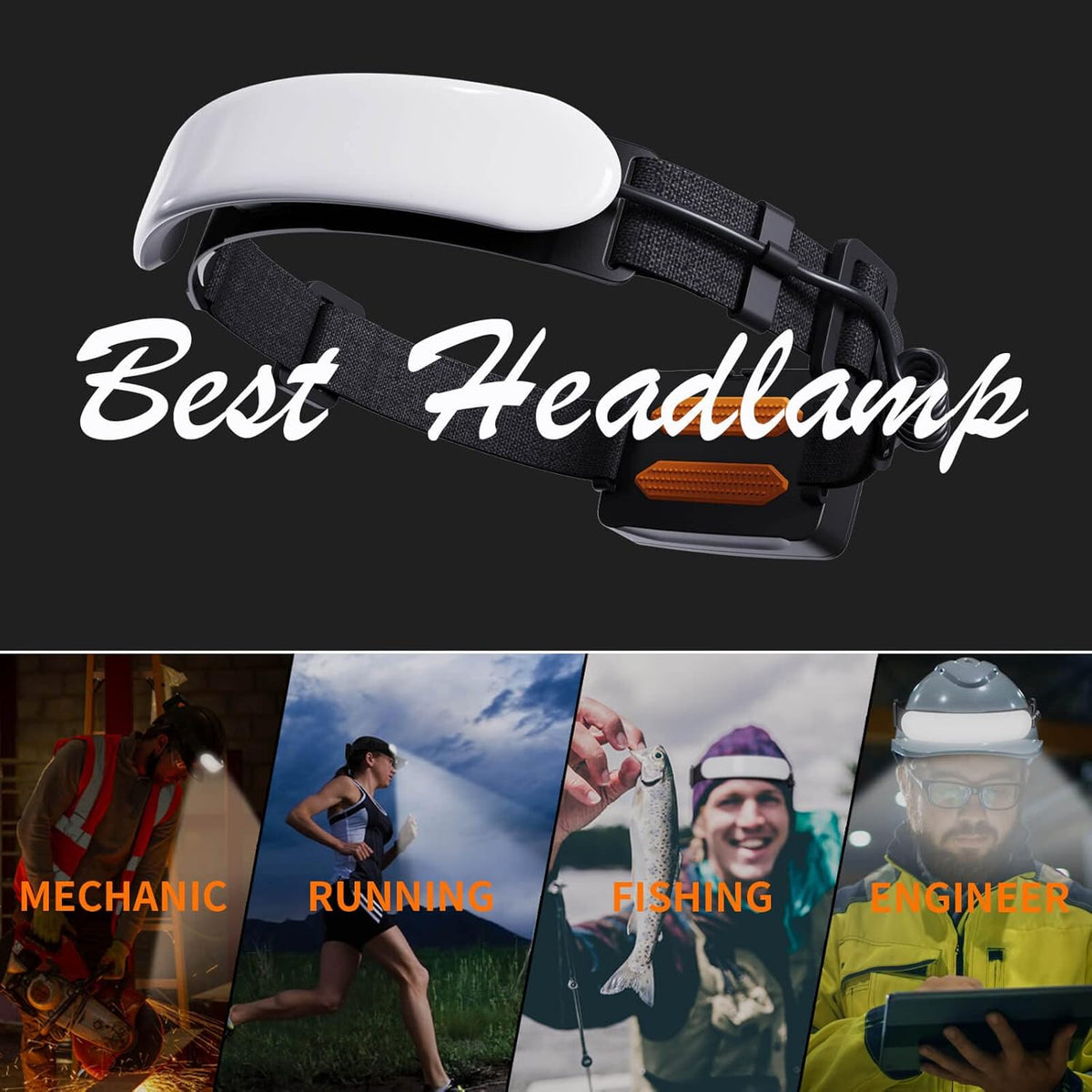 Headlamp Rechargeable PRO+, 7500mAh 1500 Lumen Super Bright 230°Beam LED Head Lamp, Head Lights for Forehead, 3 Modes