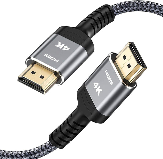 Highwings 4K HDMI Cable 6.6FT/2m - High-Speed HDMI 2.0 Quality Cord 4K@60Hz, Braided Nylon & Gold Connectors, HDR, Ethernet, ARC, 3D, HDCP 2.2