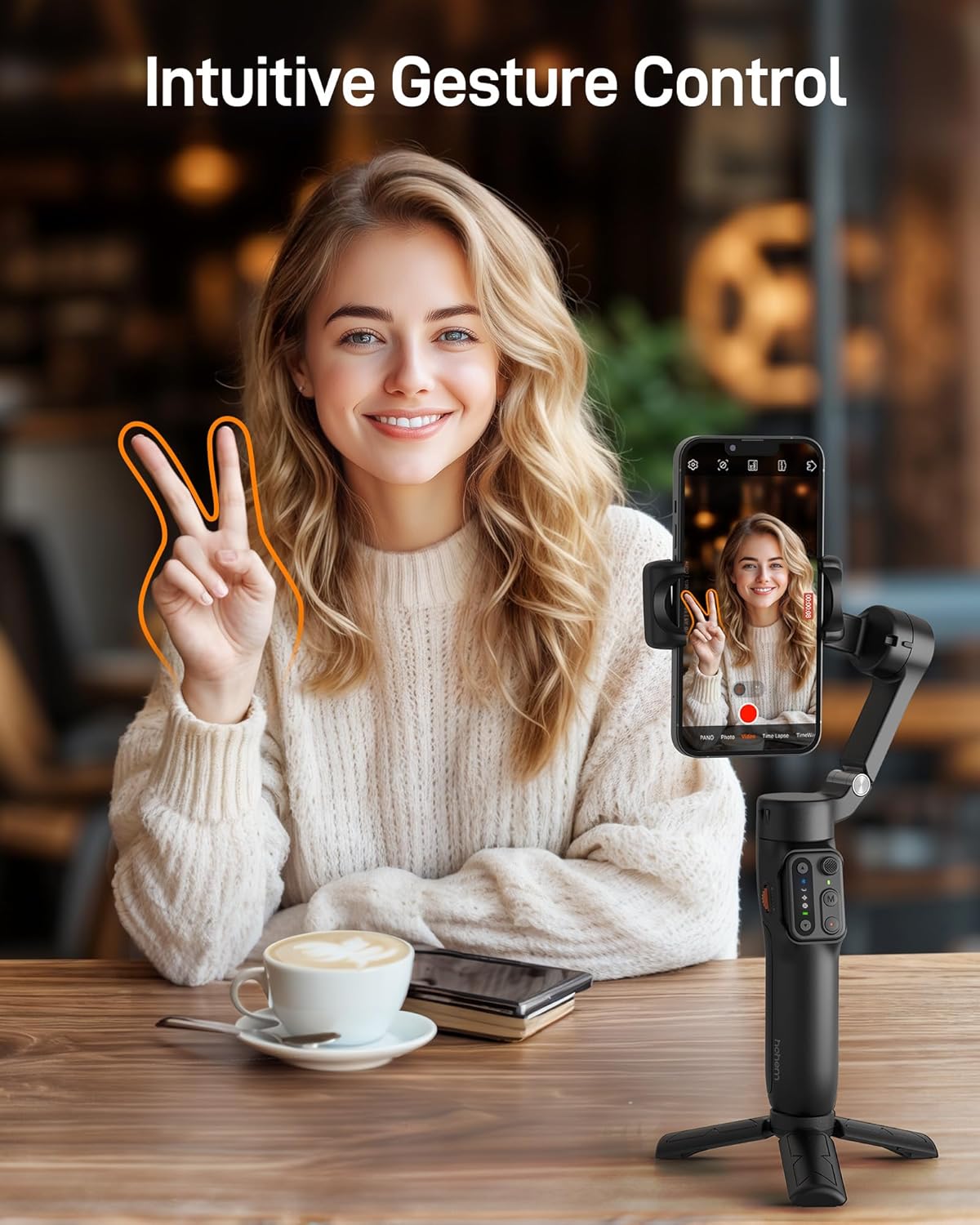 hohem iSteady X3 SE Gimbal Stabilizer for iPhone, Phone Stabilizer with Detachable Remote Control, Portable Foldable 3-Axis Phone Gimbal
