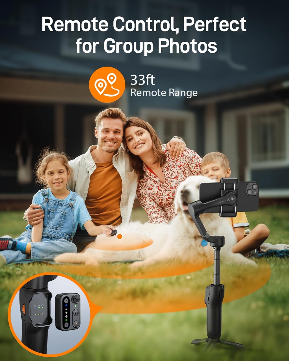 hohem iSteady X3 SE Plus Gimbal Stabilizer for iPhone, 3-Axis Phone Gimbal with Detachable Remote Control, Extendable Rod, 11-Hour Battery