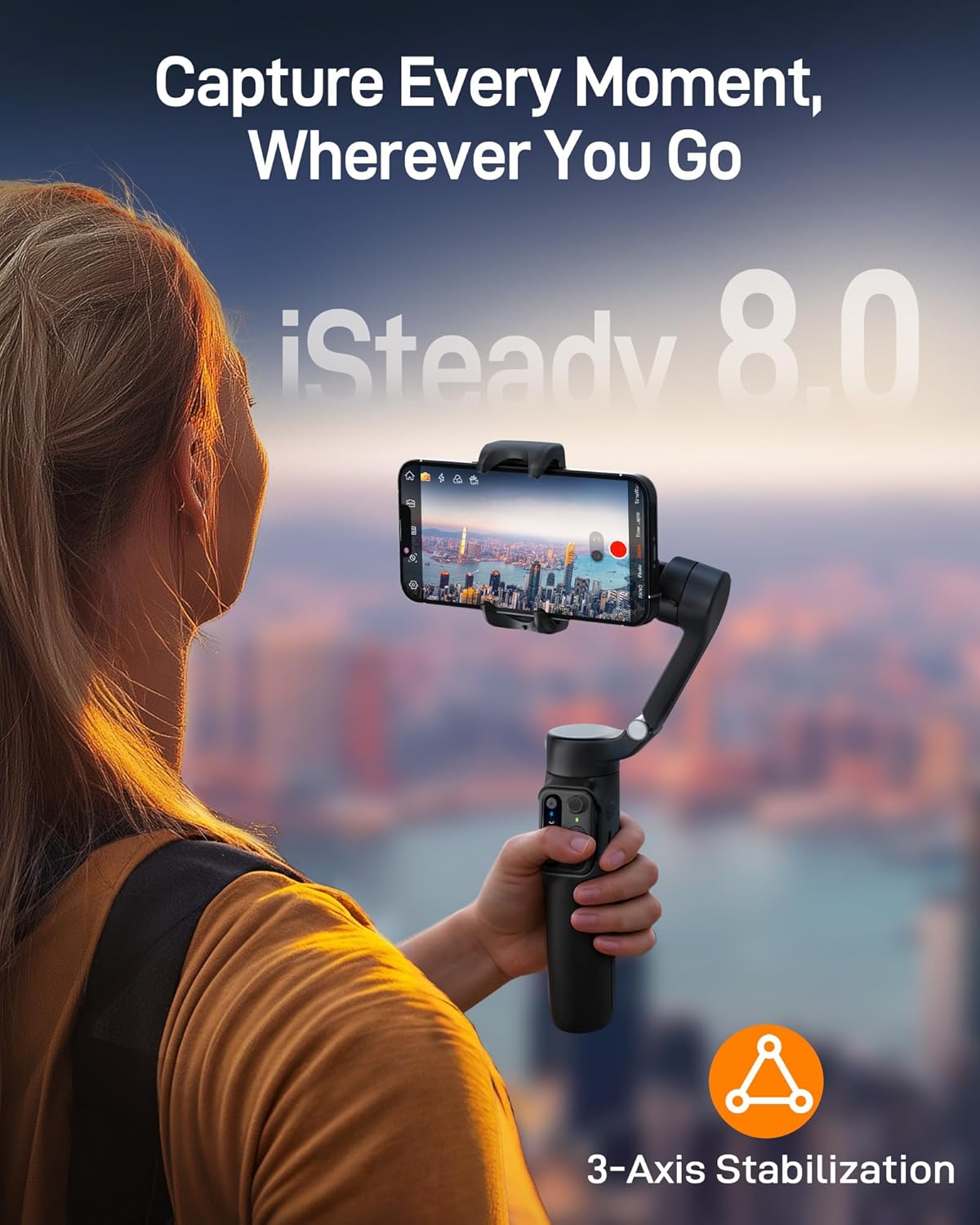 hohem iSteady X3 SE Plus Gimbal Stabilizer for iPhone, 3-Axis Phone Gimbal with Detachable Remote Control, Extendable Rod, 11-Hour Battery