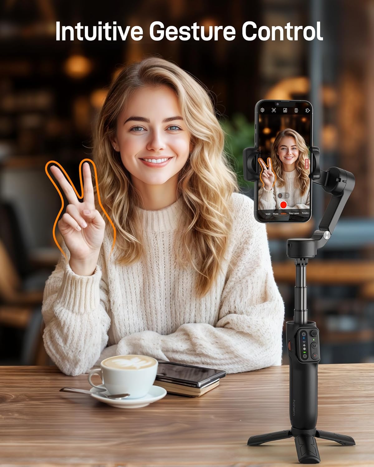 hohem iSteady X3 SE Plus Gimbal Stabilizer for iPhone, 3-Axis Phone Gimbal with Detachable Remote Control, Extendable Rod, 11-Hour Battery