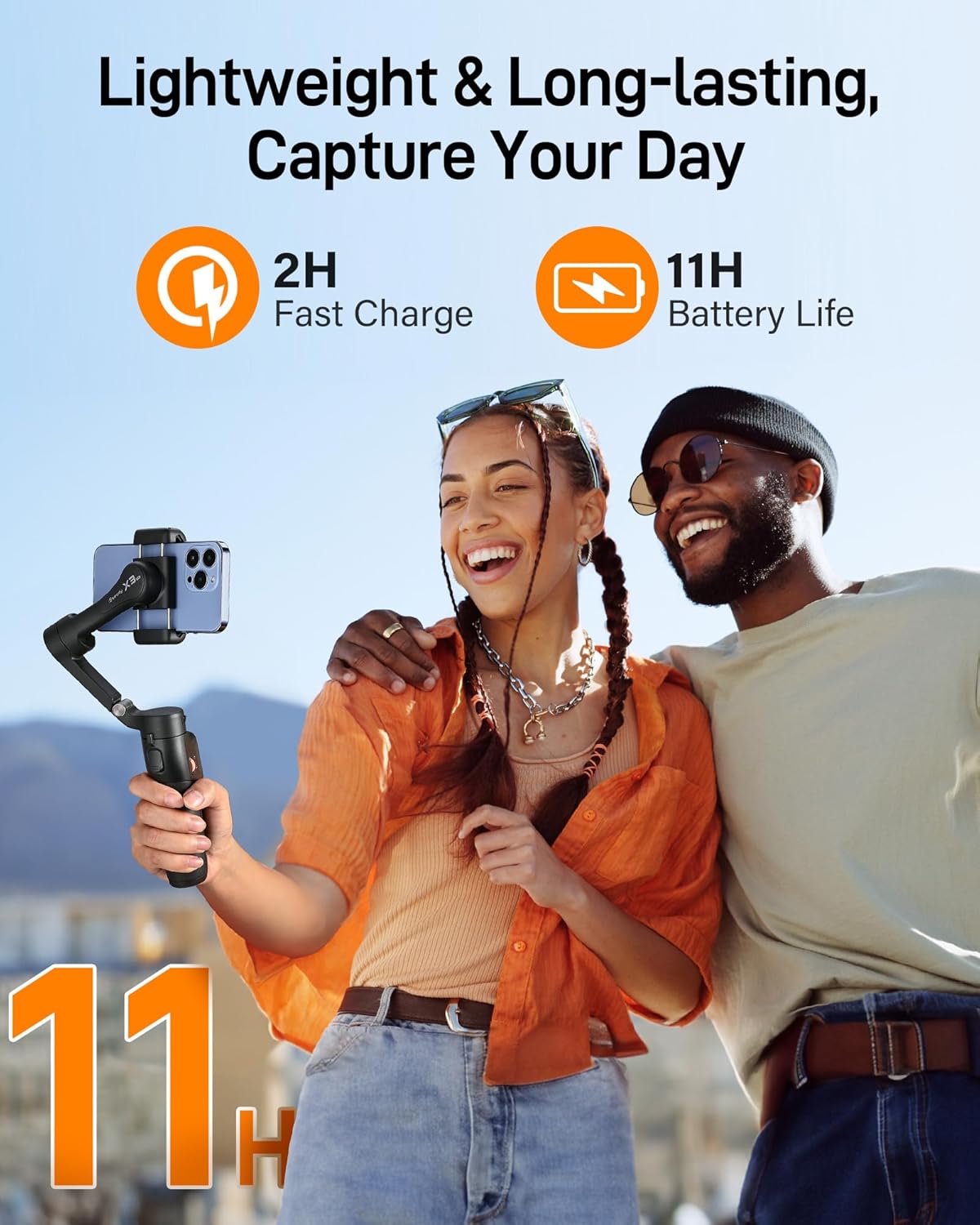 hohem iSteady X3 SE Plus Gimbal Stabilizer for iPhone, 3-Axis Phone Gimbal with Detachable Remote Control, Extendable Rod, 11-Hour Battery