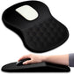 Hokafenle Ergonomic Mouse Pad with Wrist Support & Massage Design - Memory Foam Gel, Non-Slip PU Base (12×8 in, Black)