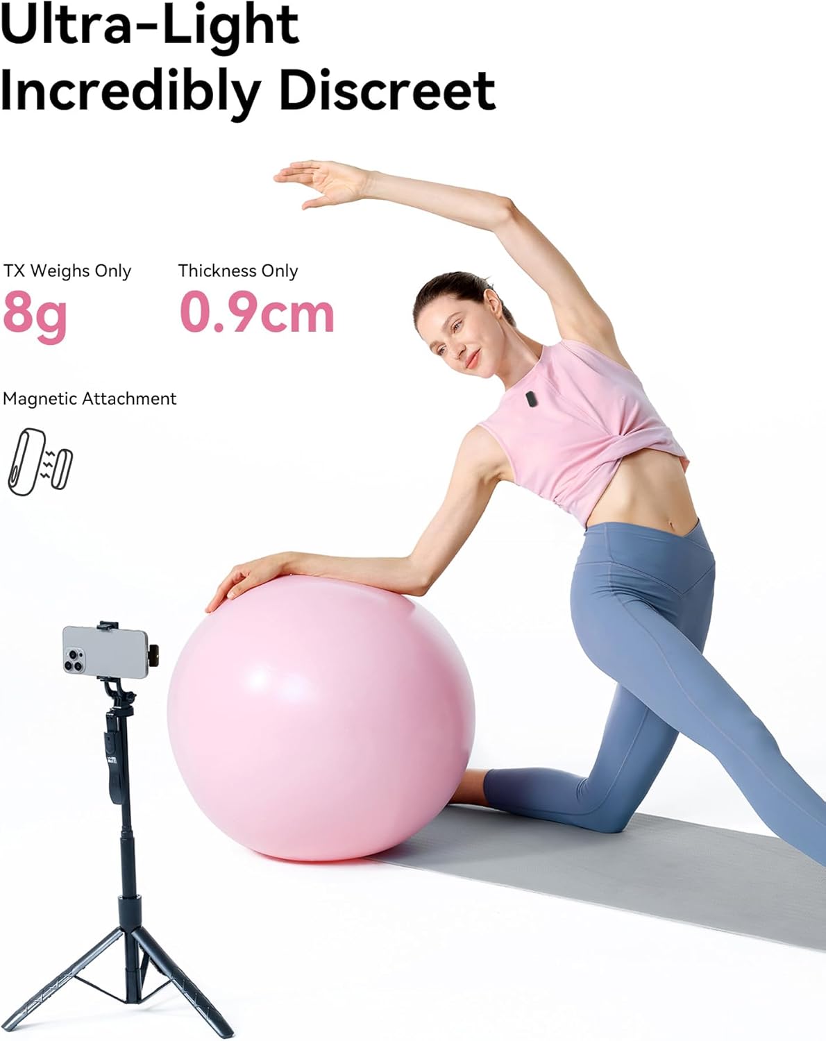 Hollyland Lark A1 Wireless Microphone for iPhone & Android, 48kHz/24-bit Studio Audio, 3-Level Noise Cancellation, 200m Range, Magnetic Mini Mic