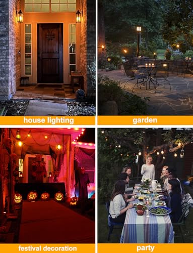 Hompavo, Upgraded, LED Flame Light Bulbs, 4 Modes Flickering Light Bulbs with Upside Down Effect, E26/E27 Flame Bulb
