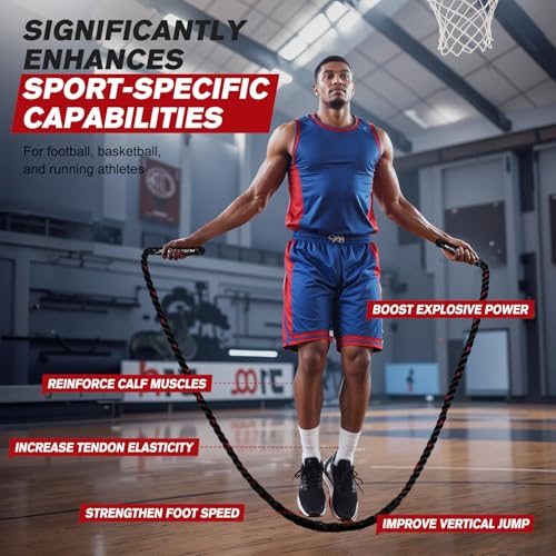 HPYGN Jump Rope, Weighted Jump Rope for Men women, 2.8lb 3.8lb 5lb Heavy Skipping Rope for Exercise, Adult Jumpropes for Home Workout