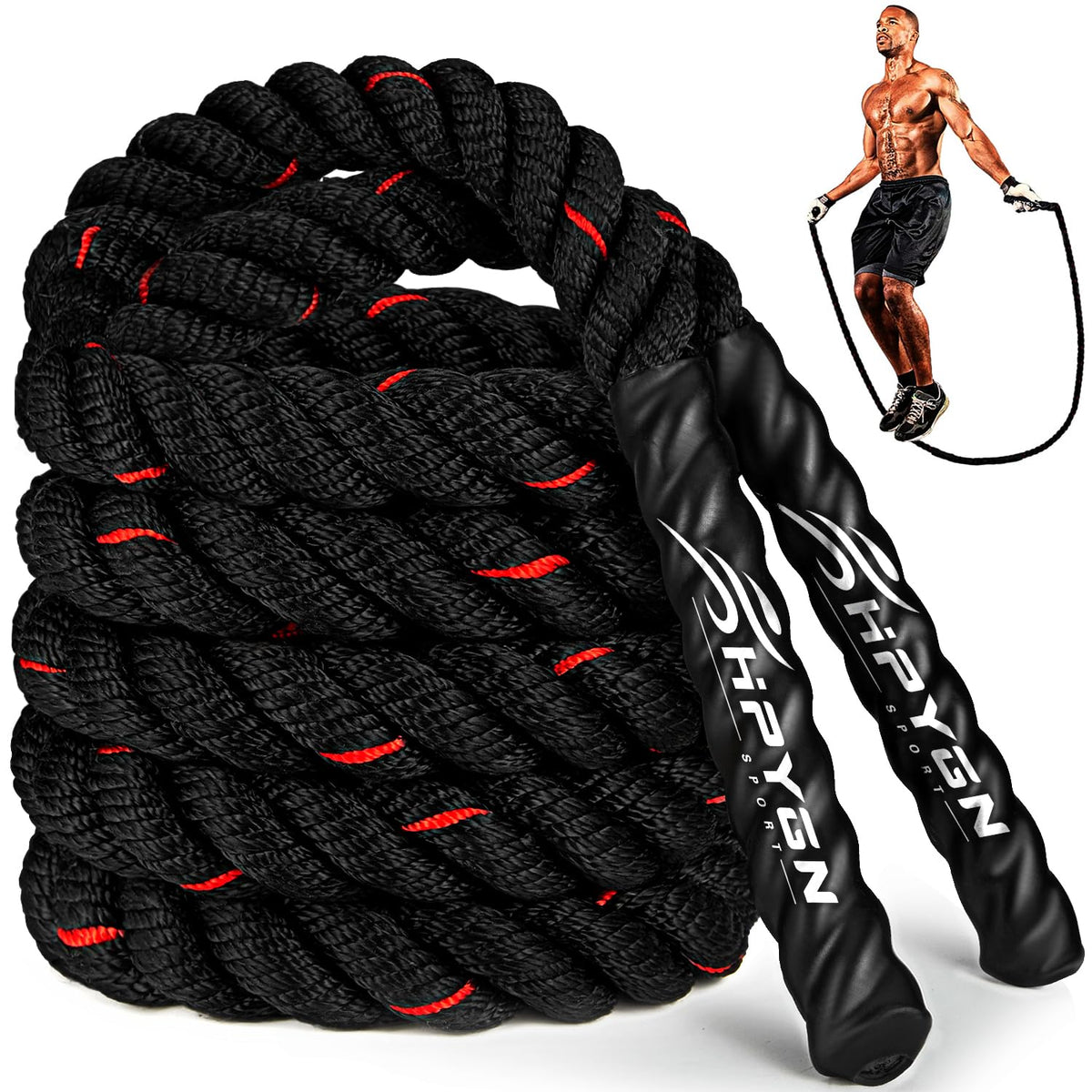 HPYGN Jump Rope, Weighted Jump Rope for Men women, 2.8lb 3.8lb 5lb Heavy Skipping Rope for Exercise, Adult Jumpropes for Home Workout