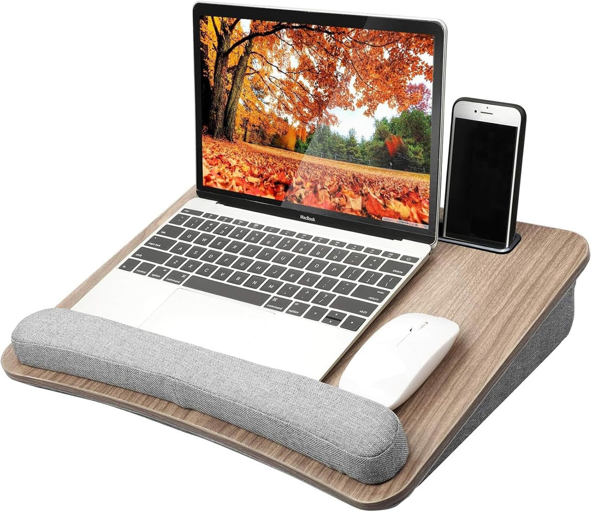HUANUO Portable Lap Laptop Desk with Pillow Cushion, Fits up to 15.6 inch Laptop, with Anti-Slip Strip & Storage Function