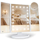 HUONUL Makeup Mirror, Vanity Mirror with Lights, 2X/3X/10X Magnification, Touch Control, Trifold, Dual Power Supply, Wife, Mom, Girls